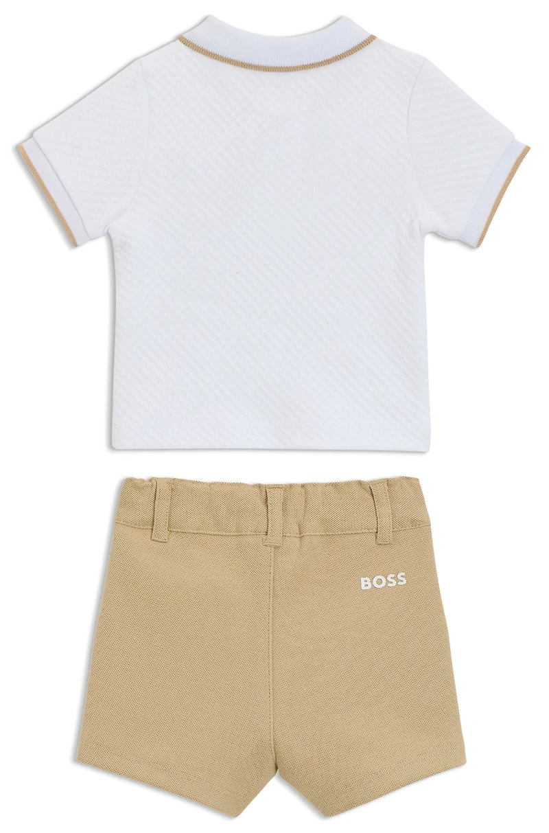 Gift-boxed shorts and polo shirt for babies
