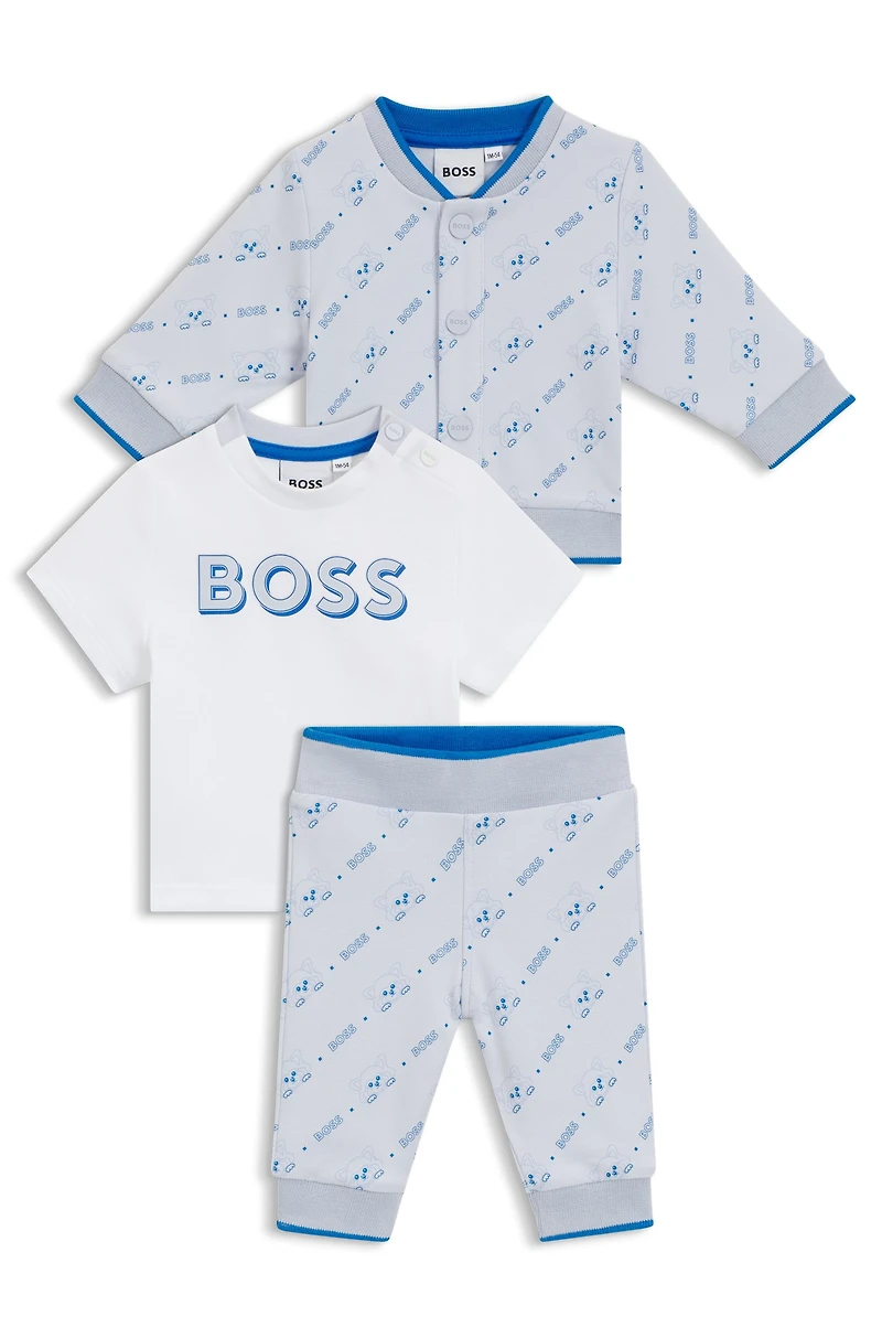 Gift-boxed three-piece tracksuit for babies