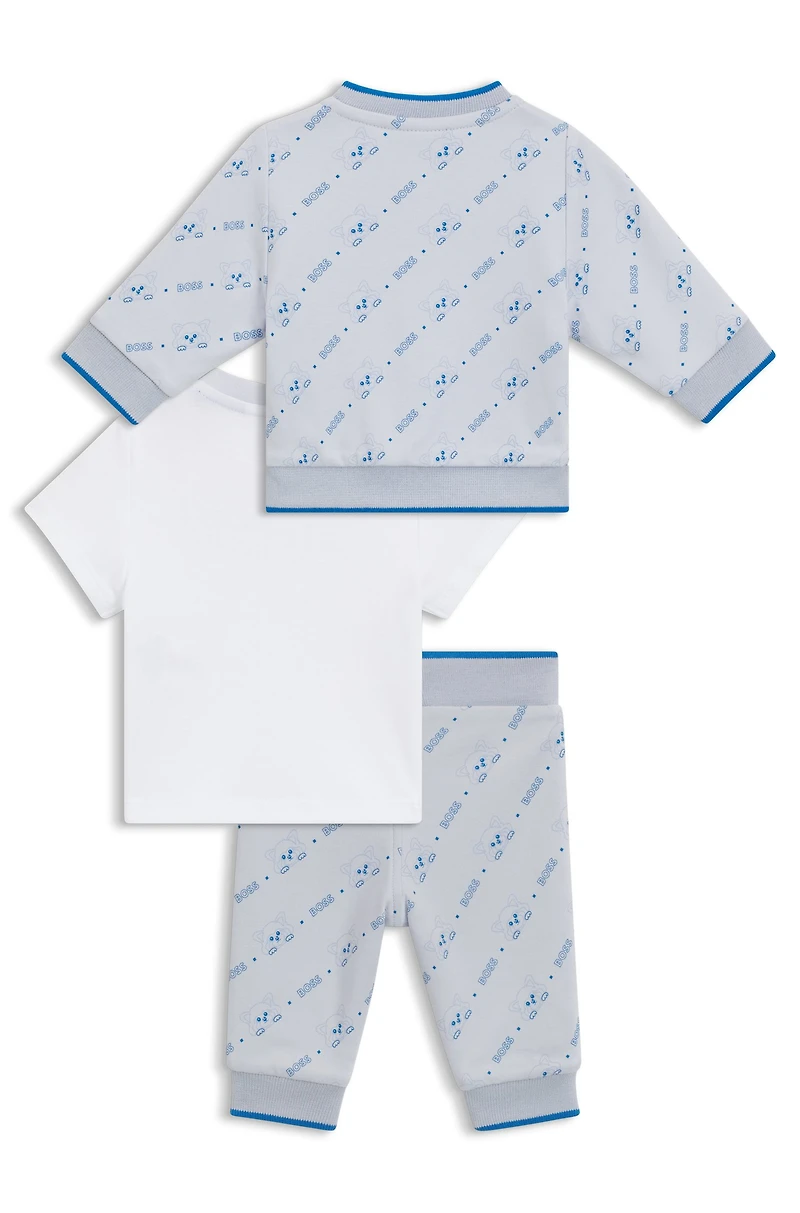 Gift-boxed three-piece tracksuit for babies