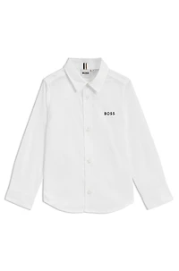 Kids' shirt Oxford cotton with embroidered logo