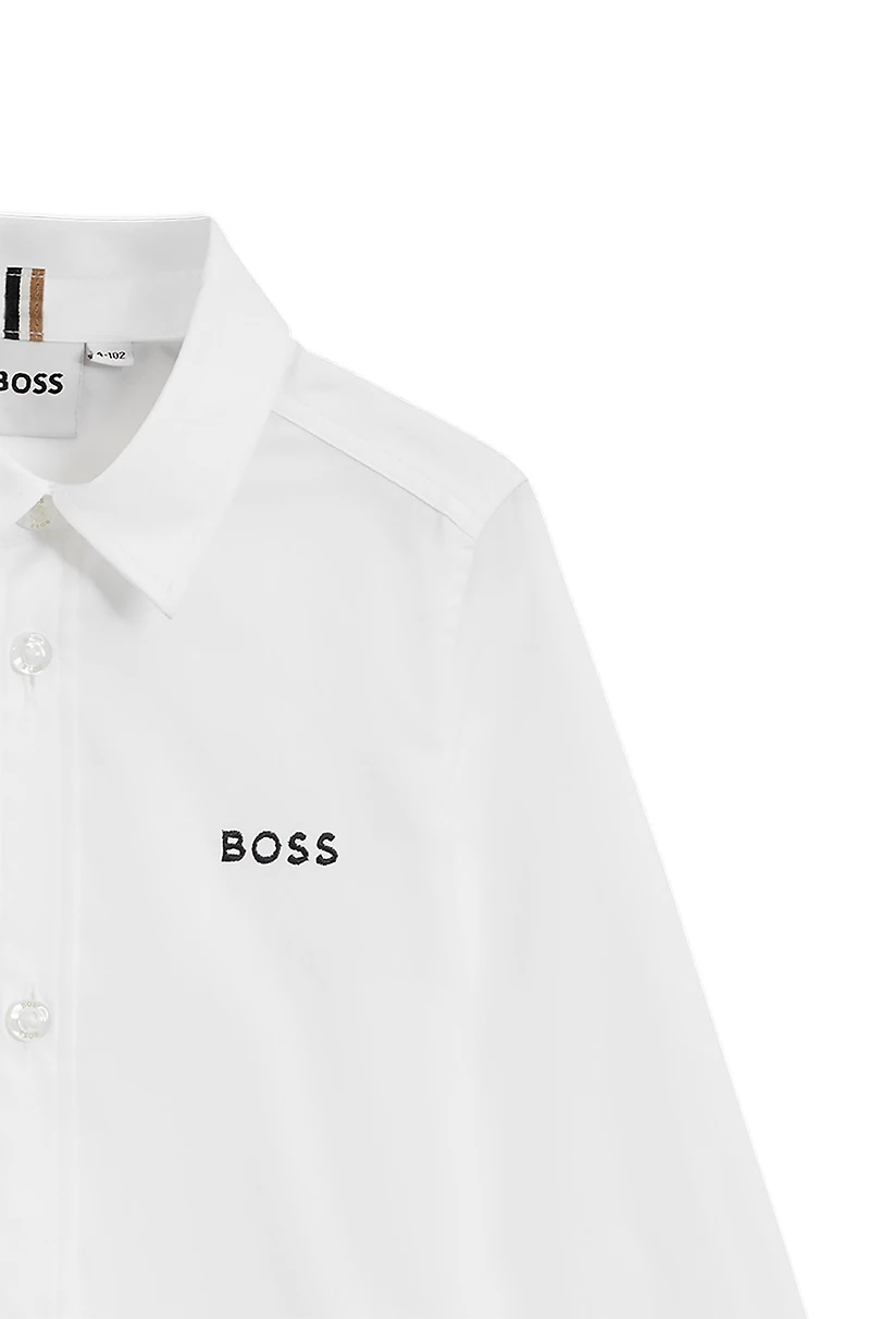Kids' shirt Oxford cotton with embroidered logo