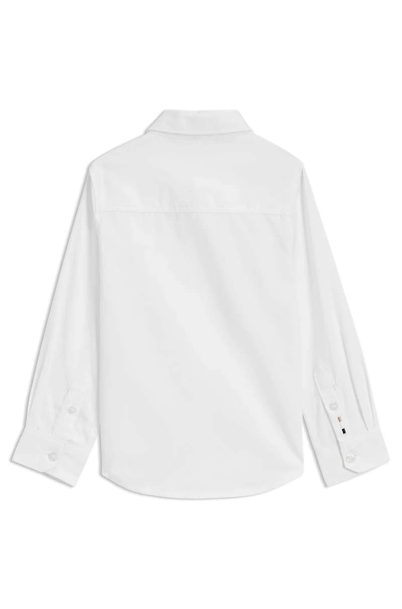 Kids' shirt Oxford cotton with embroidered logo