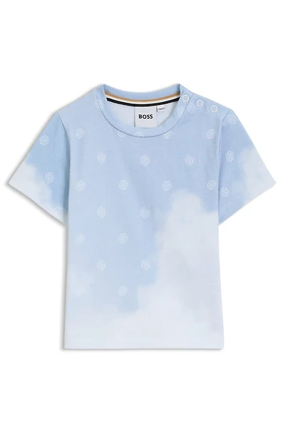 Kids' T-shirt with Double B monograms and cloud print