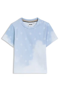 Kids' T-shirt with Double B monograms and cloud print