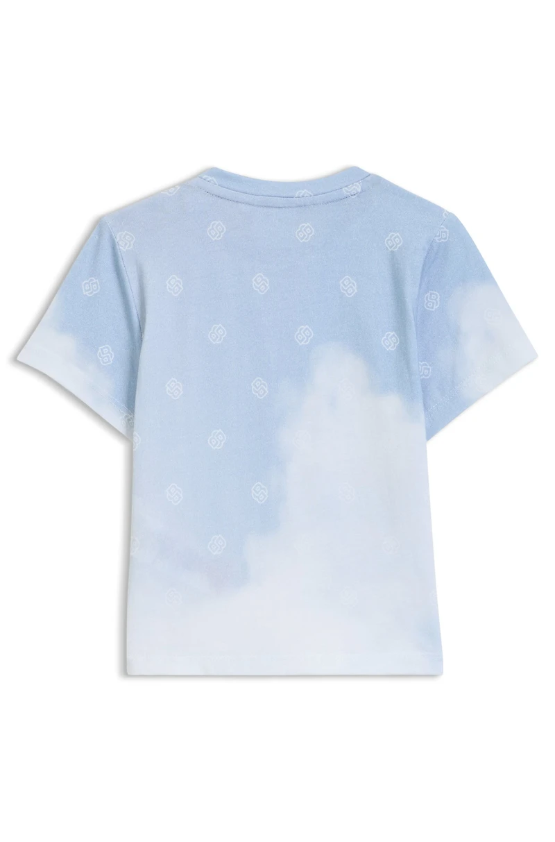 Kids' T-shirt with Double B monograms and cloud print