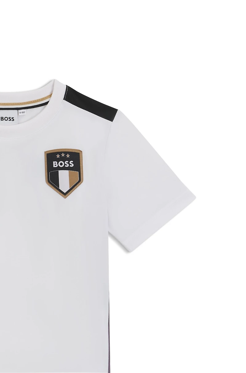 Kids' T-shirt stretch jersey with gradient-print trims
