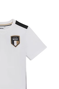 Kids' T-shirt stretch jersey with gradient-print trims
