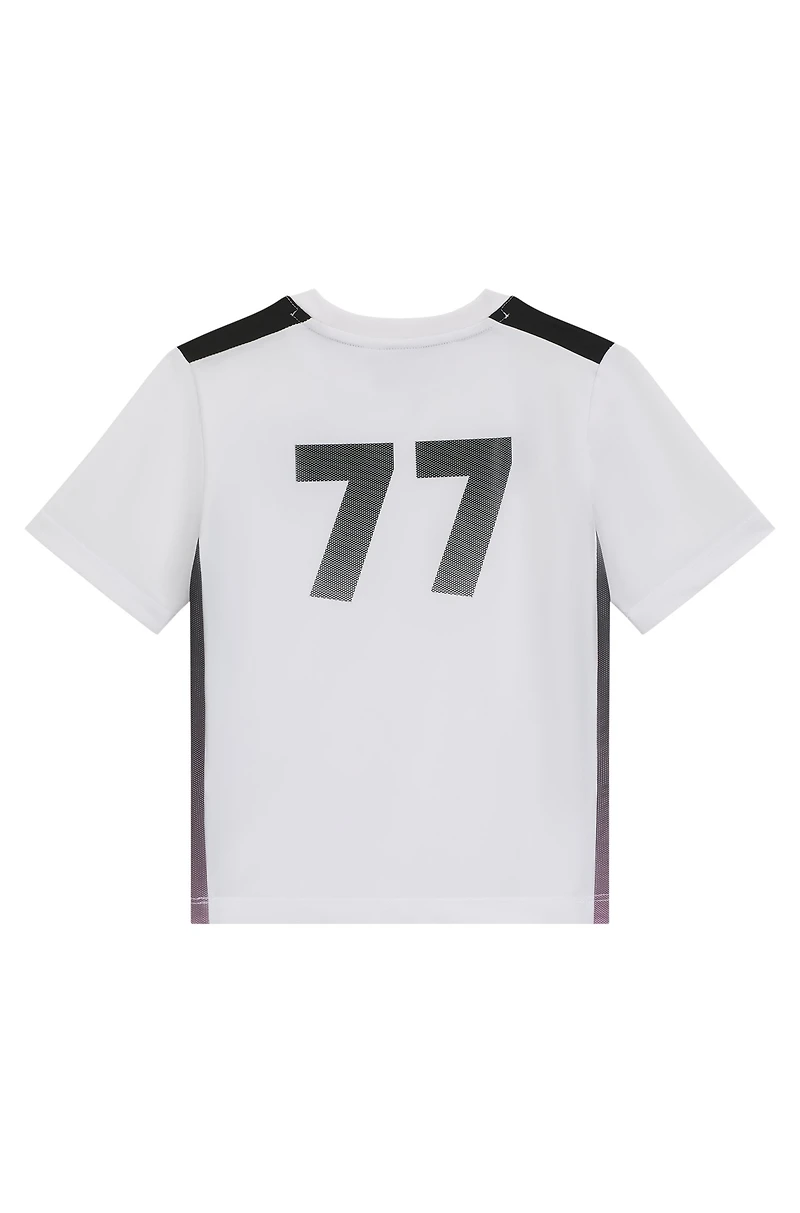 Kids' T-shirt stretch jersey with gradient-print trims