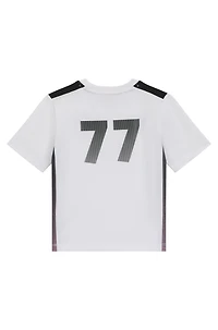 Kids' T-shirt stretch jersey with gradient-print trims