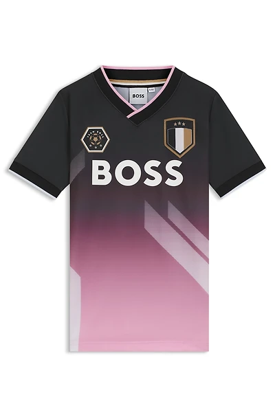 Kids' T-shirt stretch jersey with gradient print