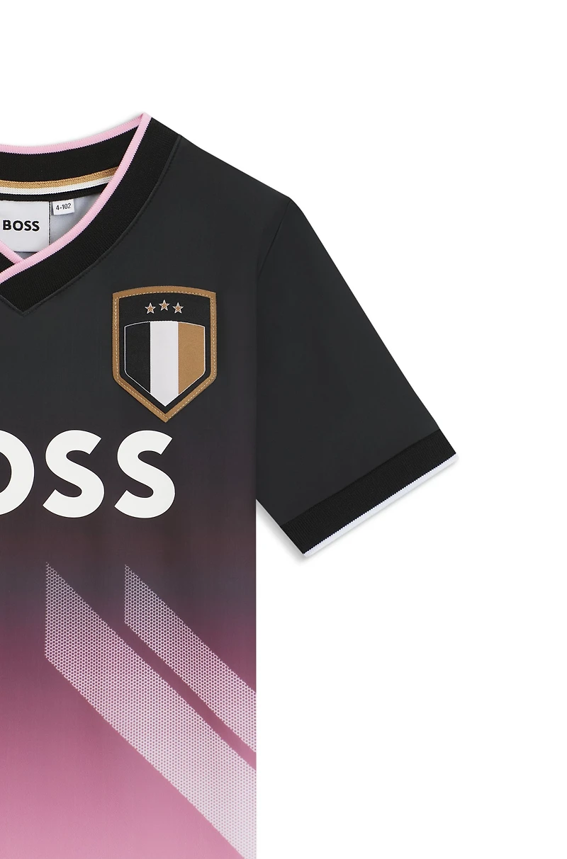 Kids' T-shirt stretch jersey with gradient print