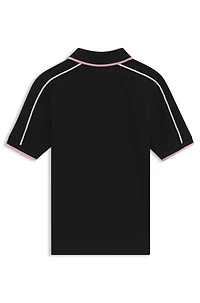 Kids' polo shirt cotton piqué with contrast details