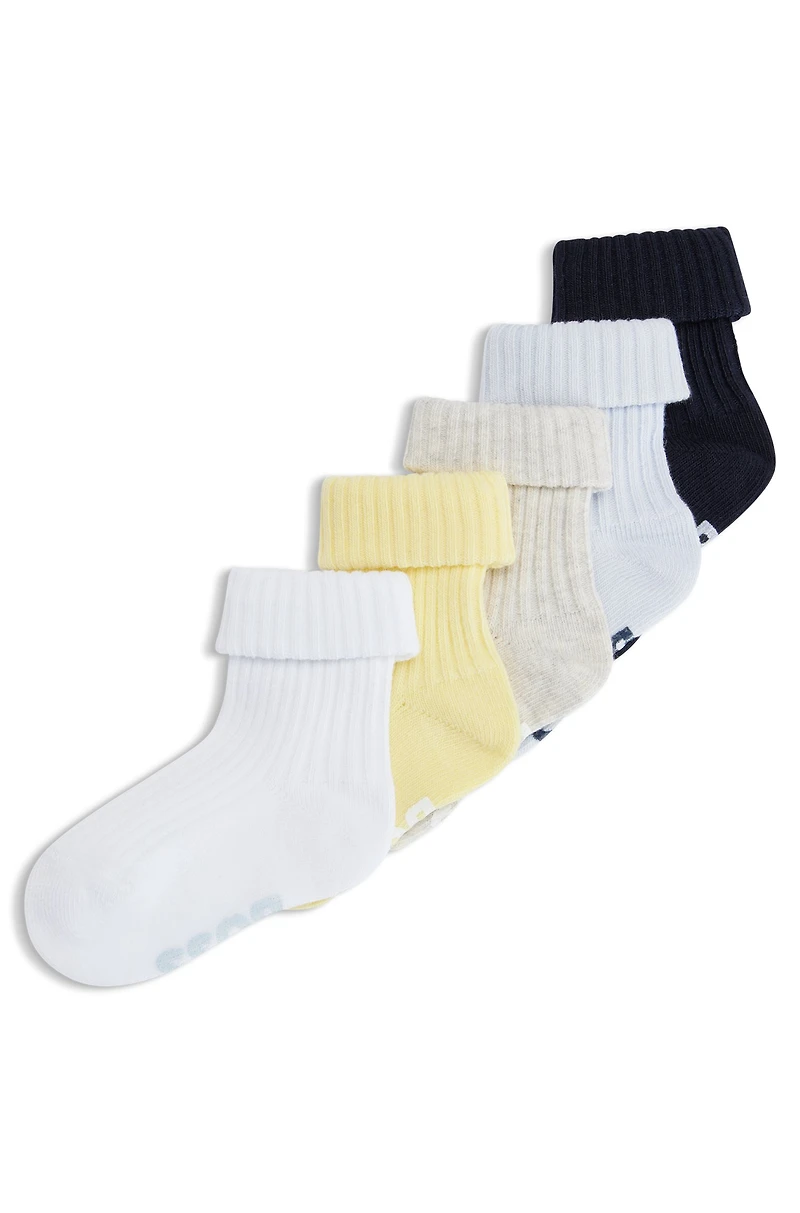 Gift-boxed five-pack of baby logo socks