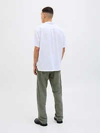 Pantalon mélange en lin à coupe décontractée | Jack & Jones