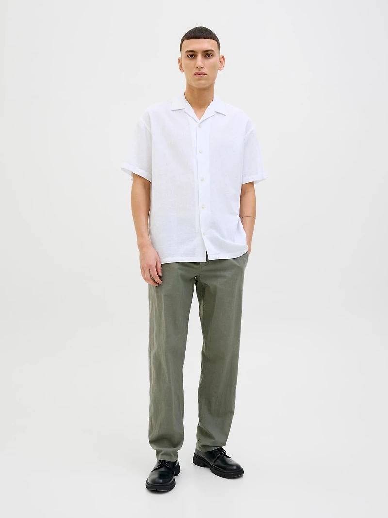 Pantalon mélange en lin à coupe décontractée | Jack & Jones