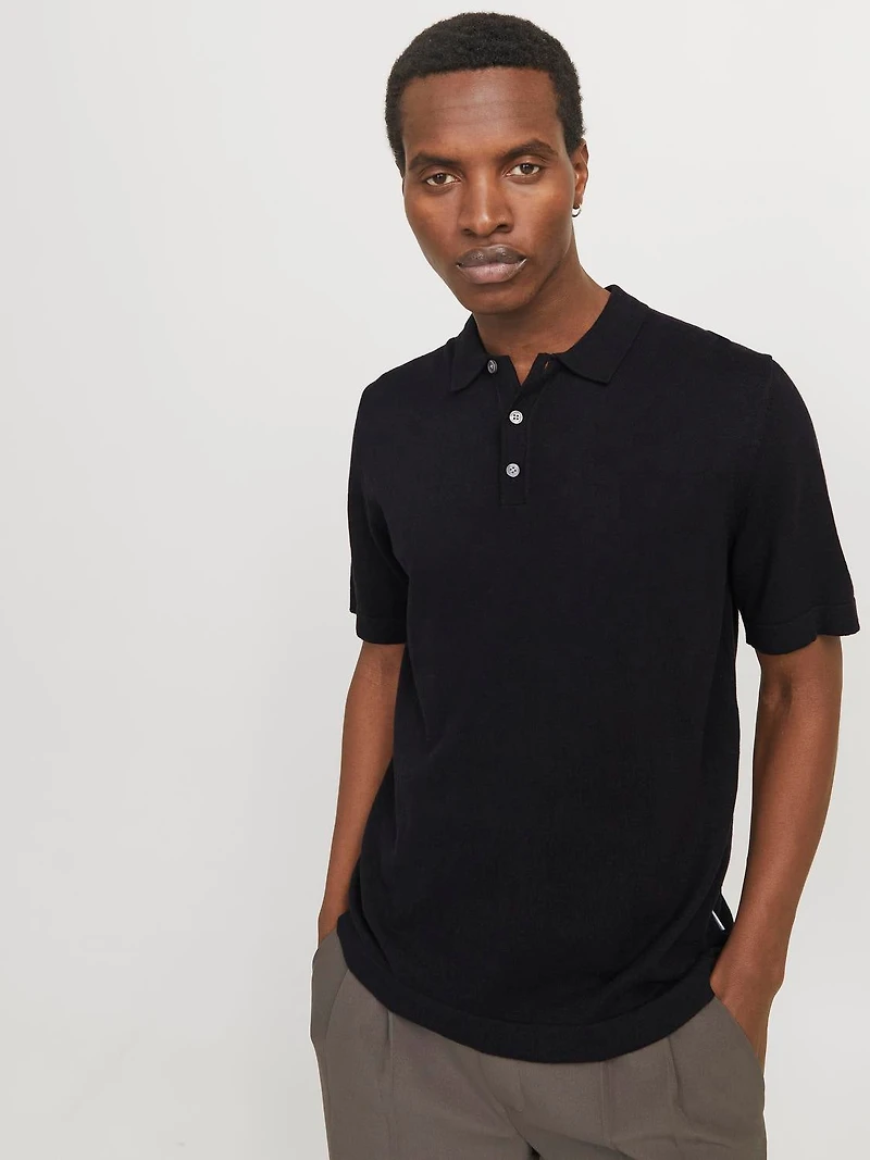 Relaxed Fit Knitted Polo-Shirt | Jack & Jones