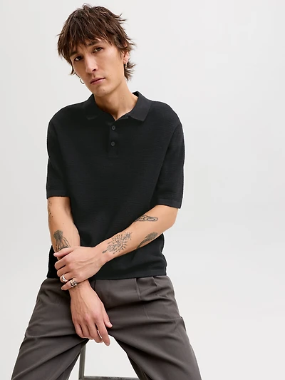 Relaxed Fit Knitted Polo | Jack & Jones