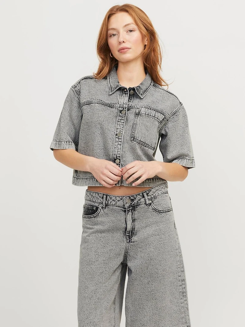 Chemise courte en denim à coupe confort | Jack & Jones®