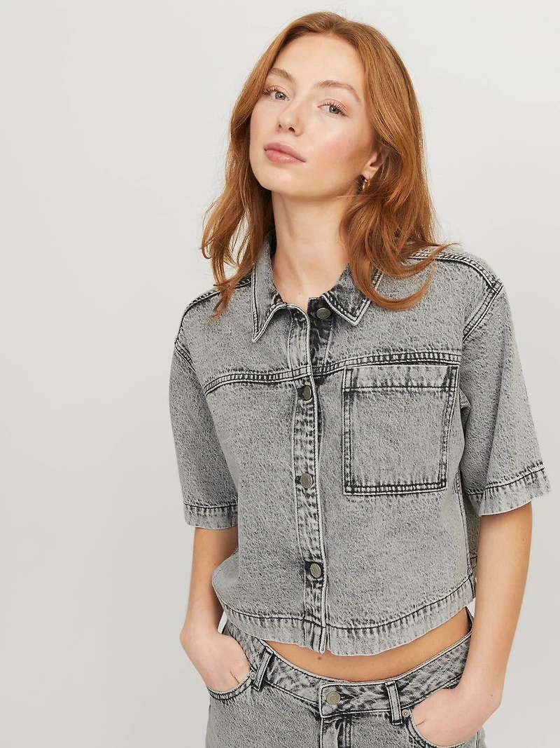 Chemise courte en denim à coupe confort | Jack & Jones®