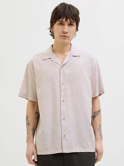 Chemise mélange en lin à coupe décontractée | Jack & Jones