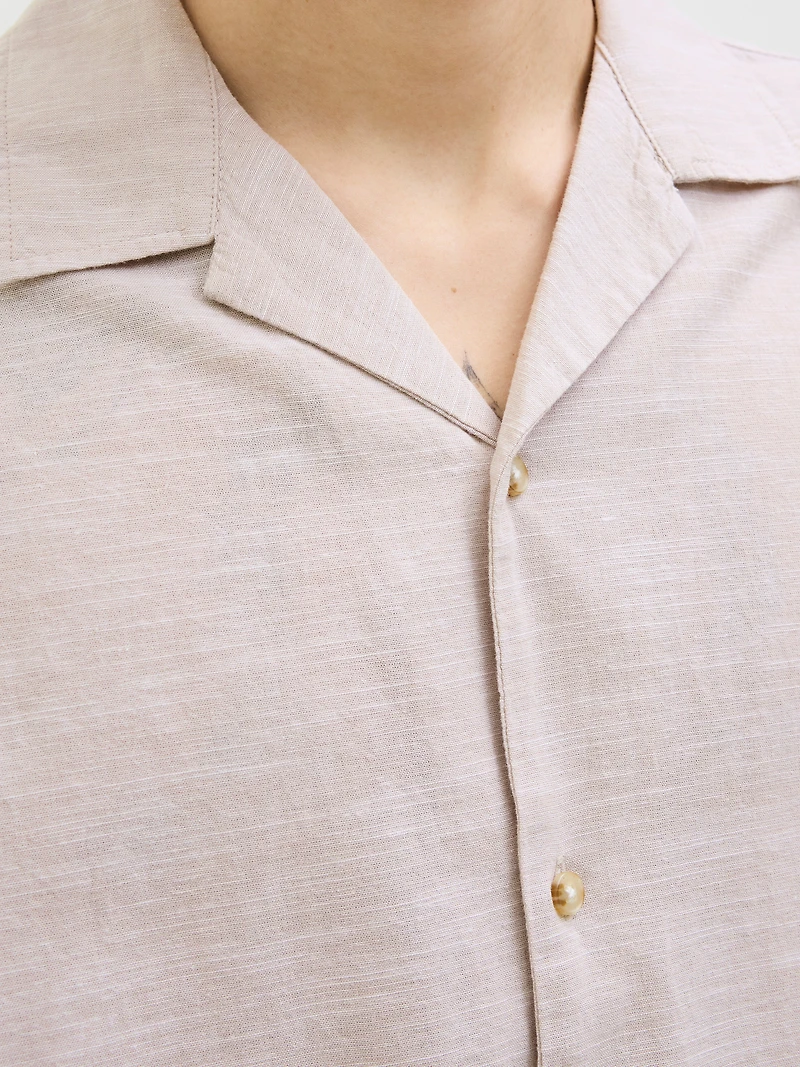 Chemise mélange en lin à coupe décontractée | Jack & Jones
