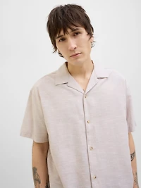 Chemise mélange en lin à coupe décontractée | Jack & Jones