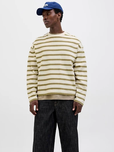 Oversized Cropped Fit Crew neck Set sleeves Sweatshirt | Jack & Jones