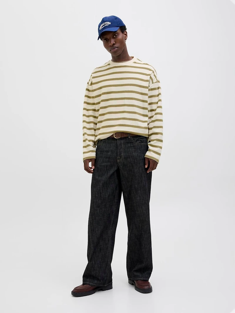 Oversized Cropped Fit Crew neck Set sleeves Sweatshirt | Jack & Jones