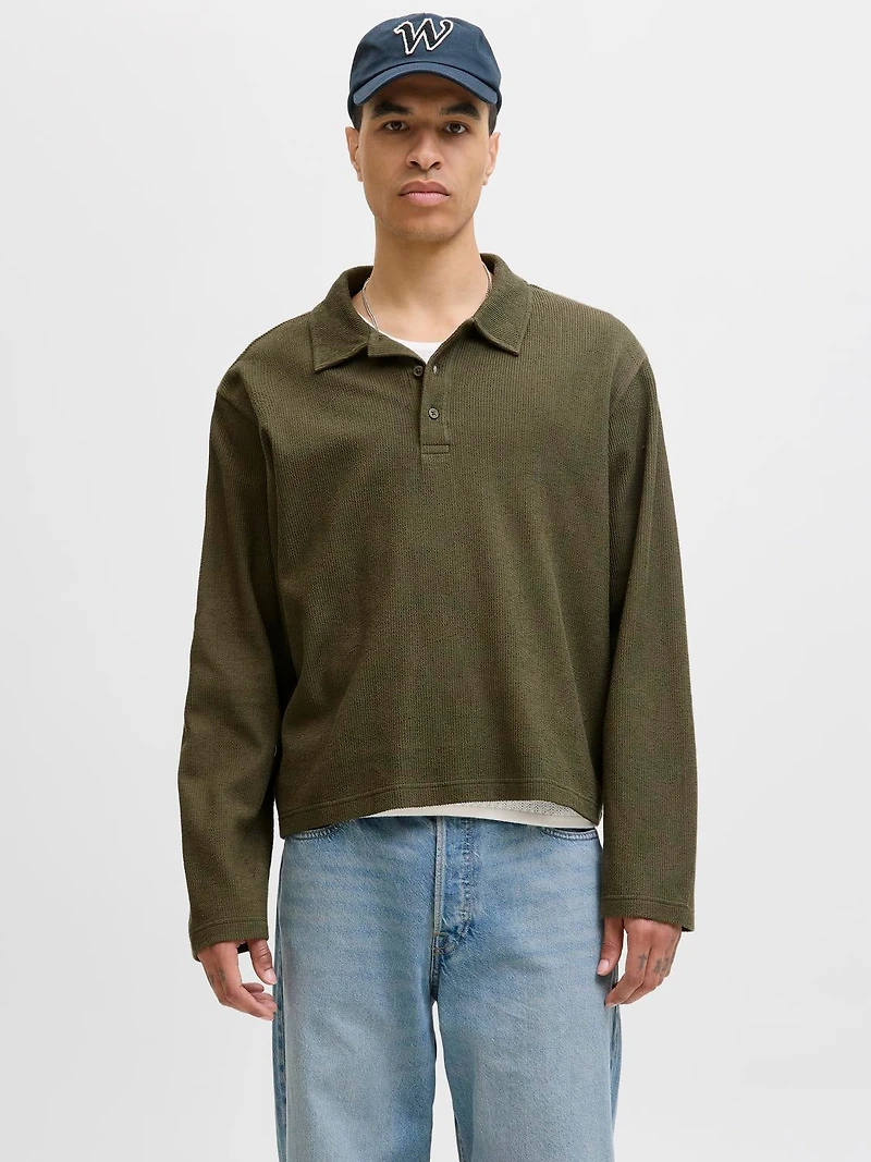 Loose Fit Polo Set sleeves Sweatshirt | Jack & Jones