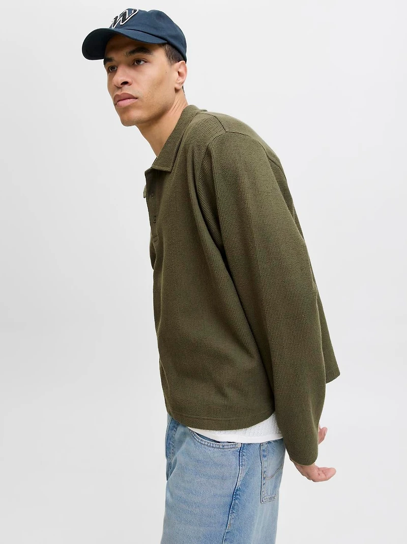Loose Fit Polo Set sleeves Sweatshirt | Jack & Jones