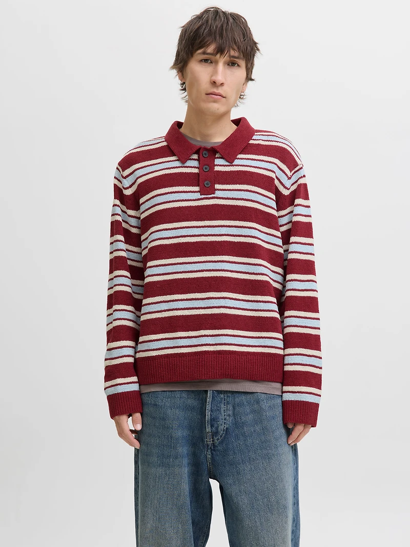 Relaxed Fit Knitted Polo-Shirt | Jack & Jones