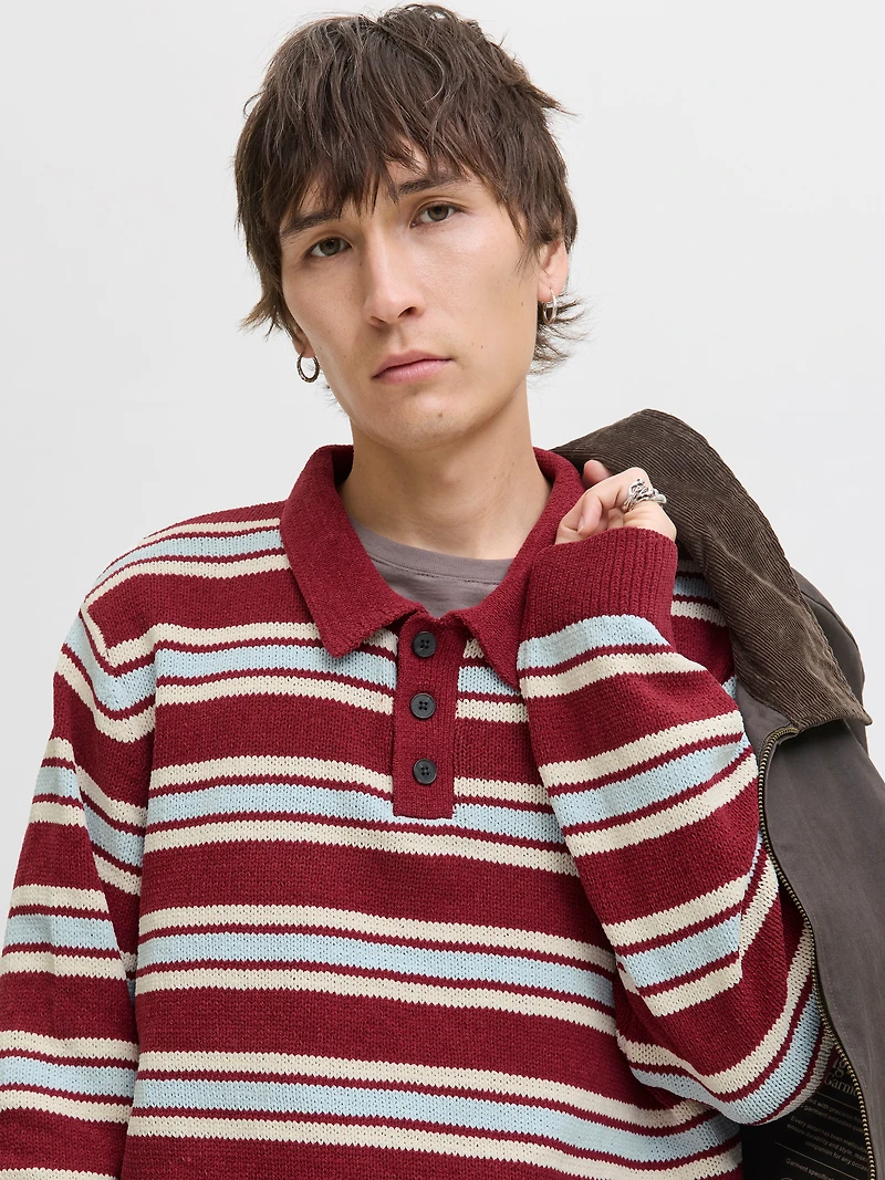 Relaxed Fit Knitted Polo-Shirt | Jack & Jones