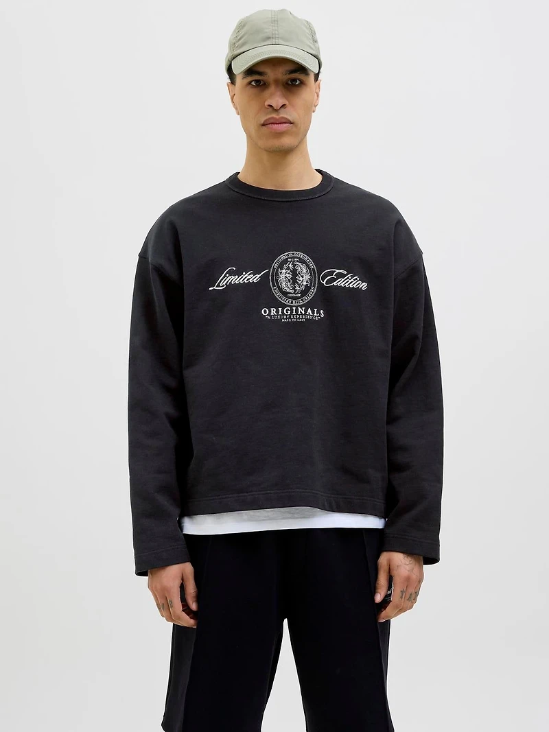 Oversized Cropped Fit Crew neck Set sleeves Sweatshirt | Jack & Jones®