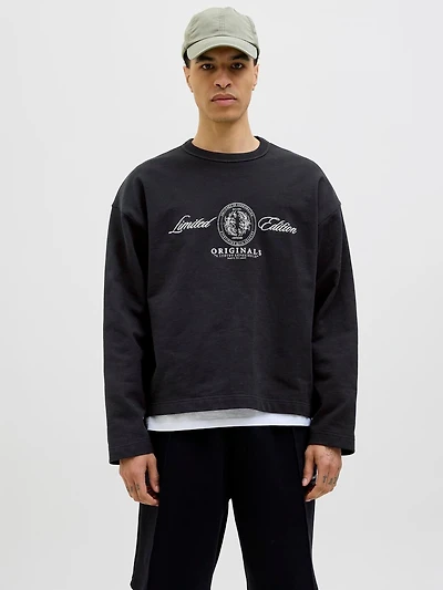 Oversized Cropped Fit Crew neck Set sleeves Sweatshirt | Jack & Jones®