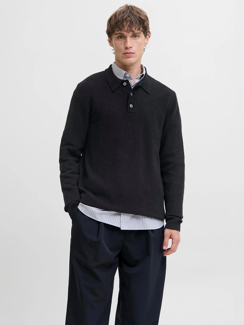 Regular Fit Polo Ribbed cuffs Knitted Polo-Shirt | Jack & Jones