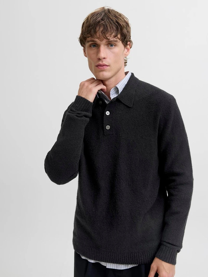 Regular Fit Polo Ribbed cuffs Knitted Polo-Shirt | Jack & Jones