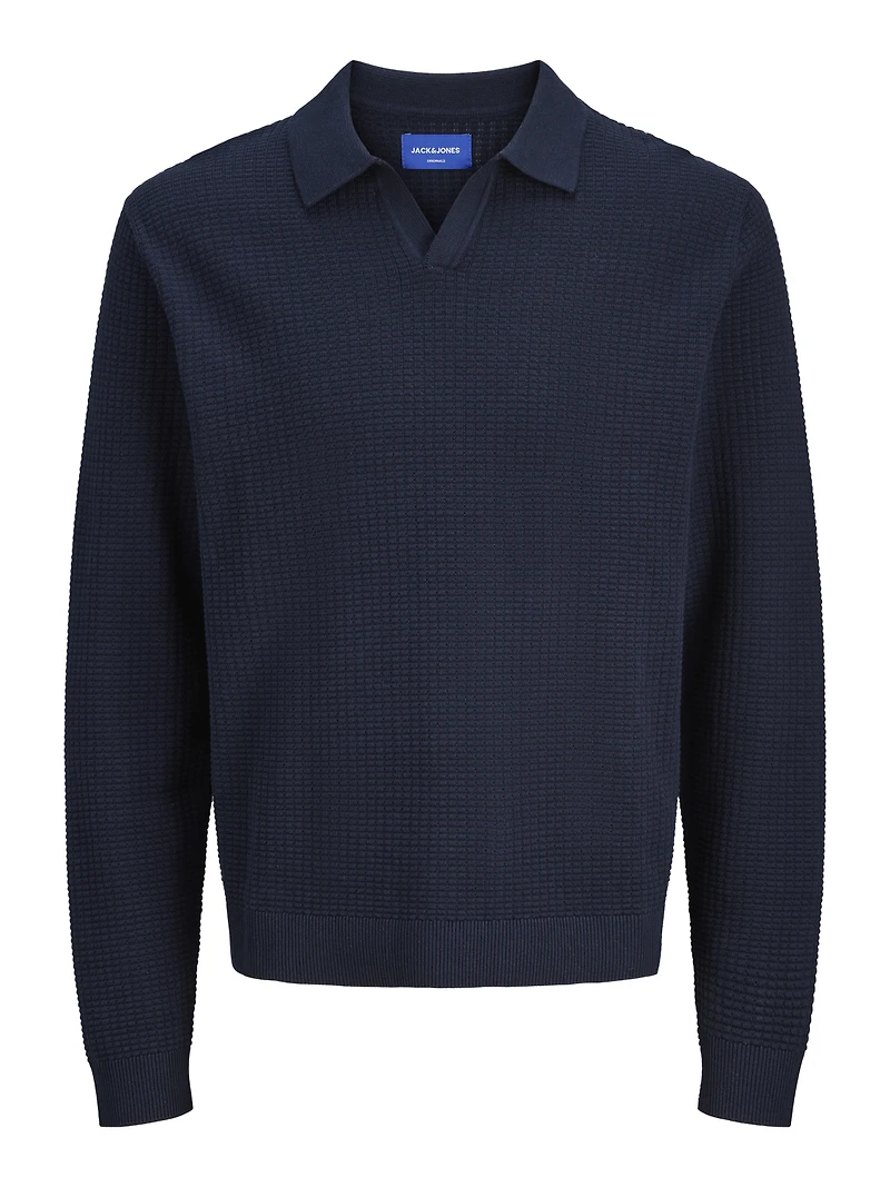 Relaxed Fit Split neck Ribbed cuffs Knitted Polo-Shirt | Jack & Jones