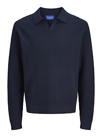 Relaxed Fit Split neck Ribbed cuffs Knitted Polo-Shirt | Jack & Jones