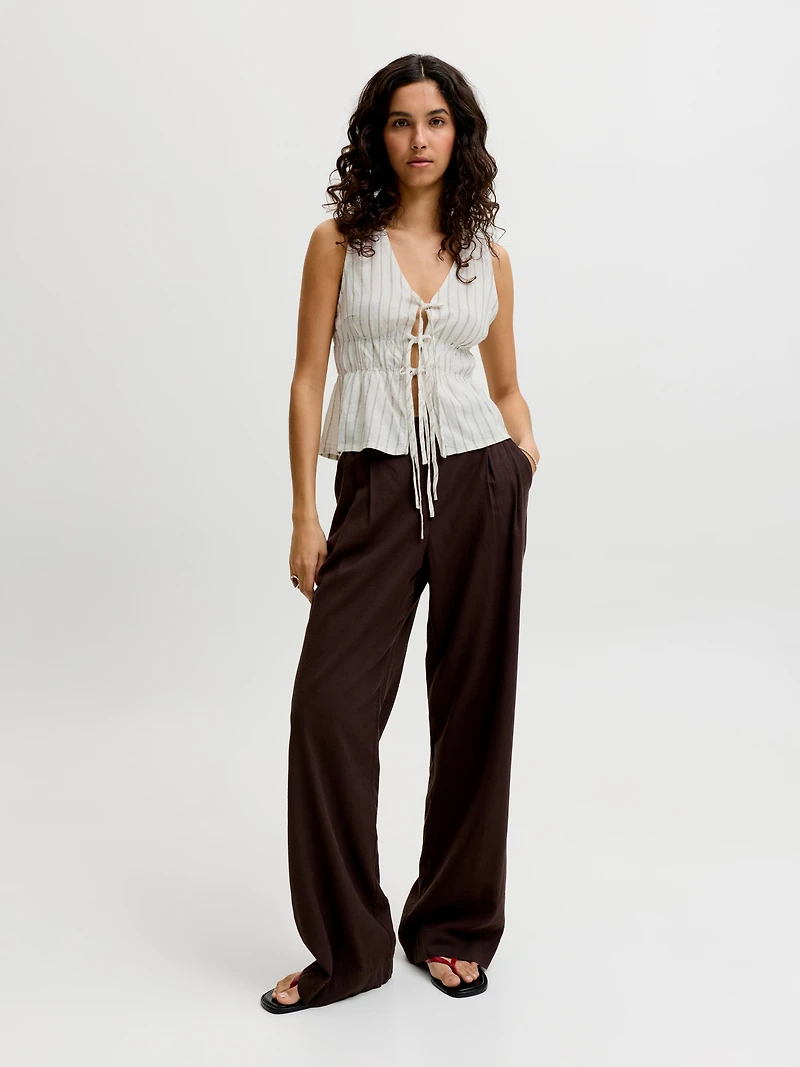 Tight Fit Linen-Blend Top | Jack & Jones