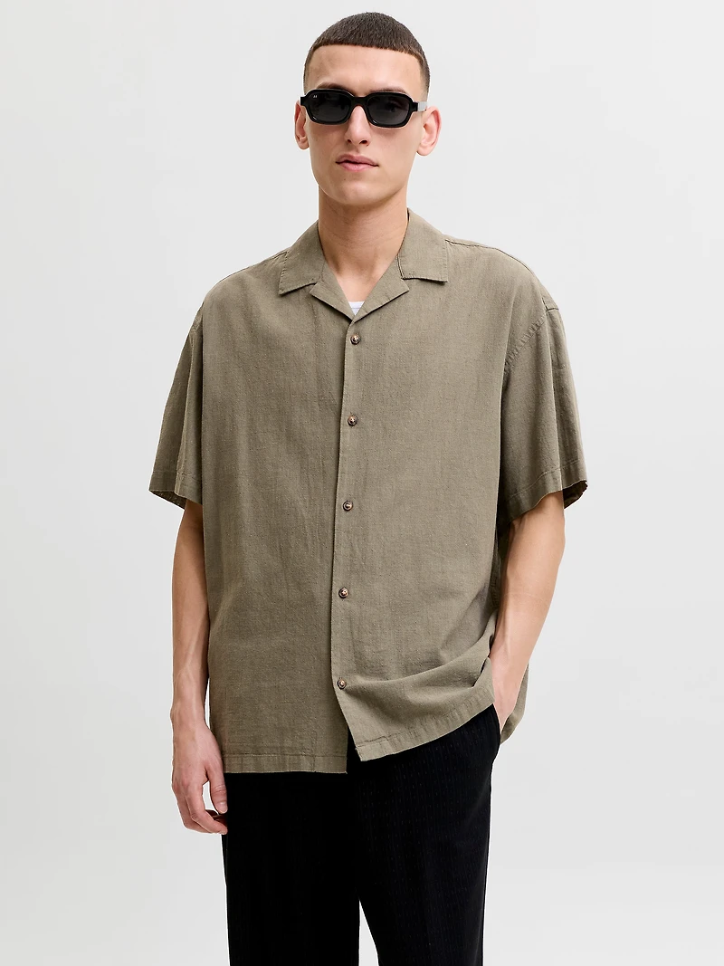 Chemise Mélange en Lin Coupe décontractée | Jack & Jones®