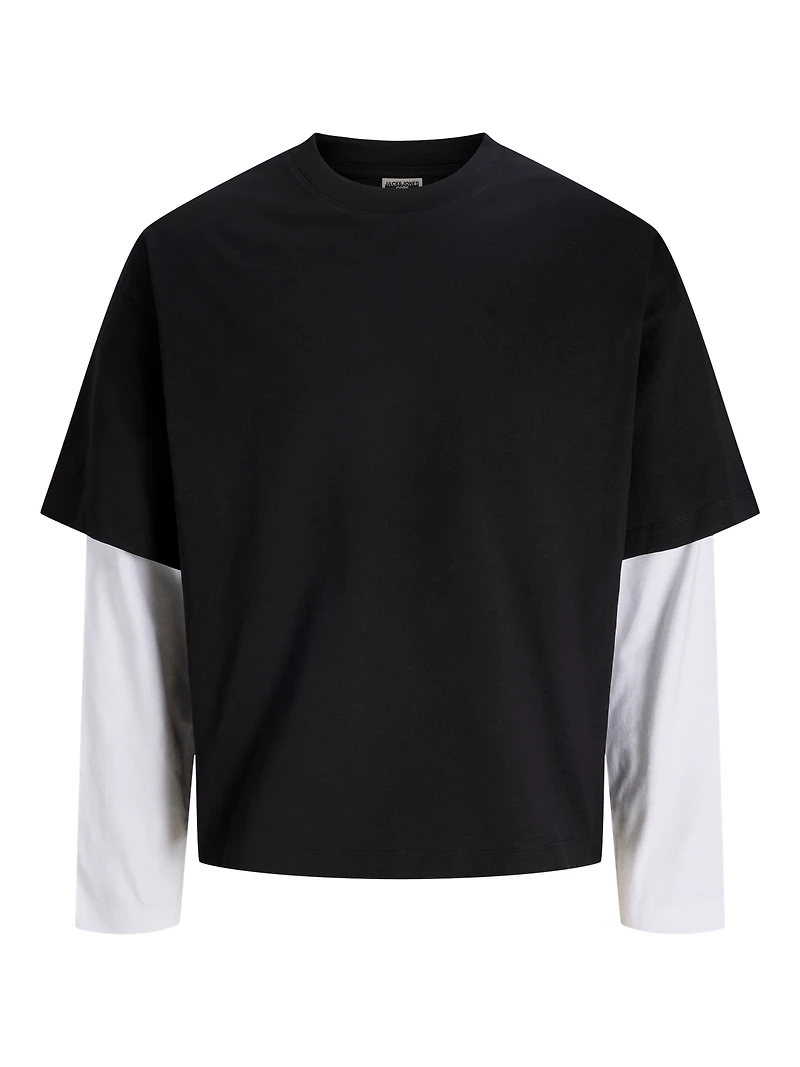 T-shirts Oversize Cropped Fit Col ras du cou Manches montées | Jack & Jones
