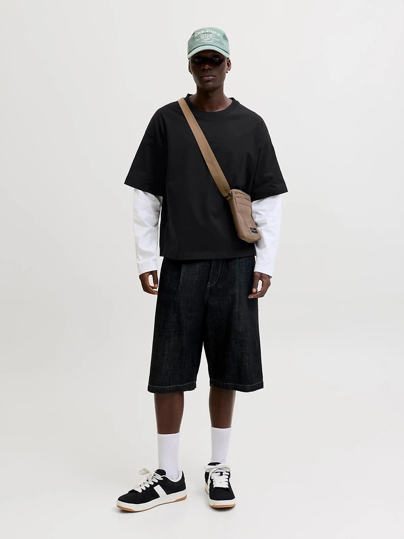 Oversized Cropped Fit Crew neck Set sleeves T-Shirt | Jack & Jones