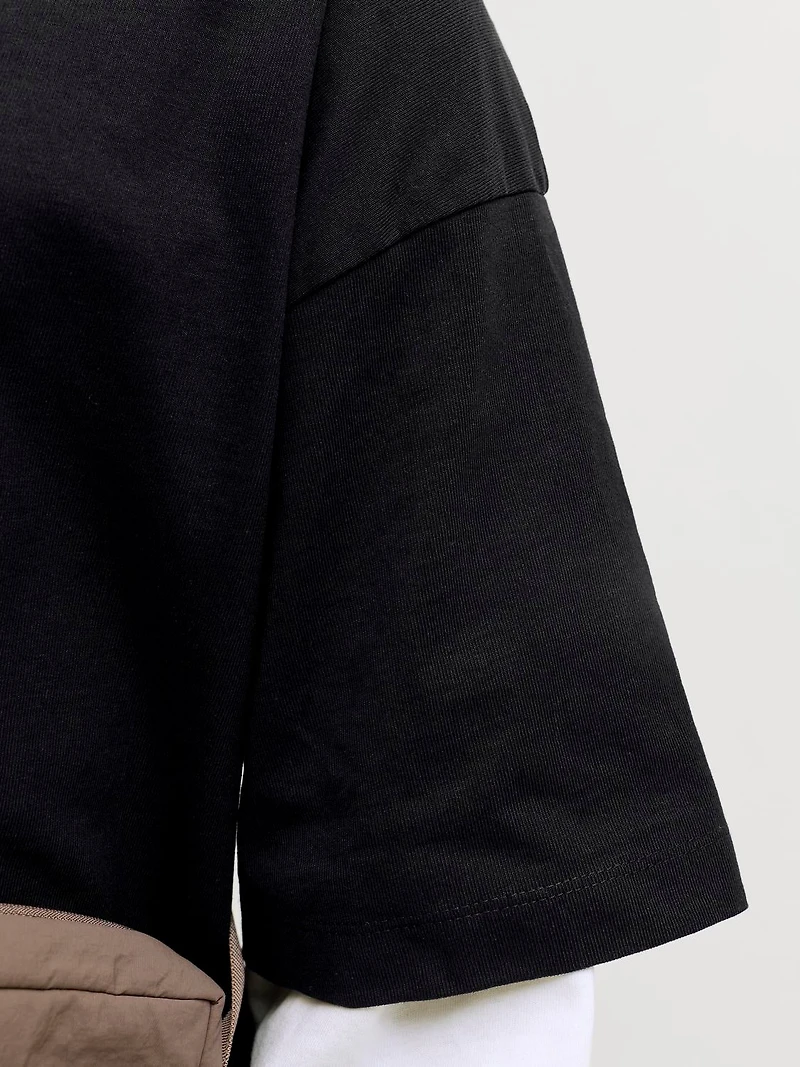 Oversized Cropped Fit Crew neck Set sleeves T-Shirt | Jack & Jones