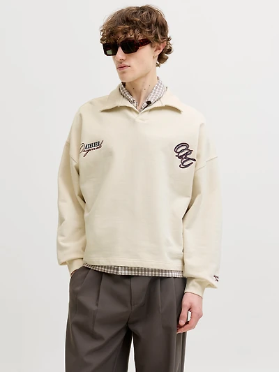 Oversized Fit Polo Dropped shoulders Sweatshirt | Jack & Jones