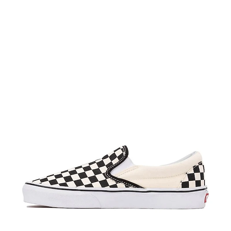 Chaussure de skate sans lacets Vans à motif en damier - Noire / Blanche