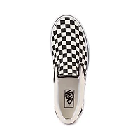 Chaussure de skate sans lacets Vans à motif en damier - Noire / Blanche