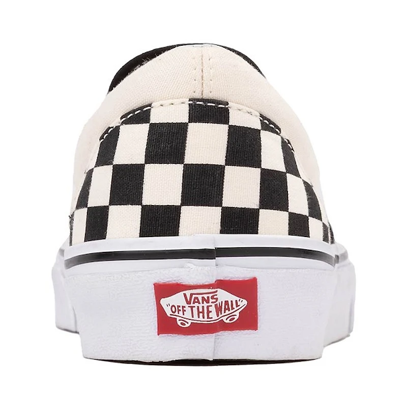 Chaussure de skate sans lacets Vans à motif en damier - Noire / Blanche