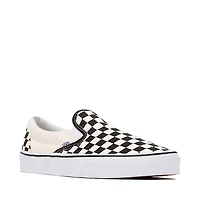 Chaussure de skate sans lacets Vans à motif en damier - Noire / Blanche