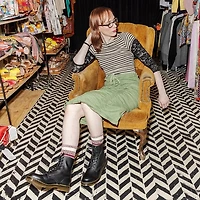 Botte Dr. Martens Pascal à 8 œillets pour femmes - Noire