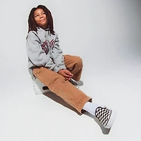 Chaussure de skate sans lacets à motif en damier Vans - Enfants / Junior Noire Blanche